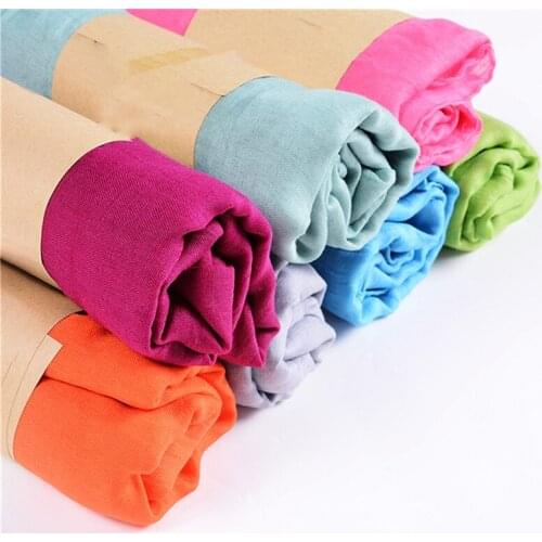 Luxury Brand Women Scarf Cotton Hijab Scarf Pashmina Lady Shawls And Wraps Head Scarves Neck Bandana Men Scarf/Black Scarves