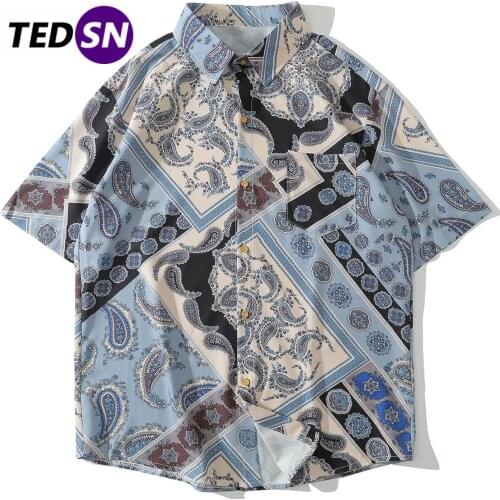 Hip Hop Summer Flowers Floral Shirts Men Harajuku Hawaiian Beach Shirts Oversize Streetwear 2020 Short Sleeve Tops