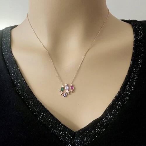 Family Bird 925 Sterling Silver Necklace Women Girls Gift Jewelry Accessories Fashion Handmade Elegant Chain