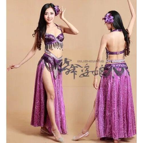 Belly Dance Wears Bra+Belt+Skirt 3pcs/set indian clothes Egypt style bellydance Suits for Stage Show or Performance Shows
