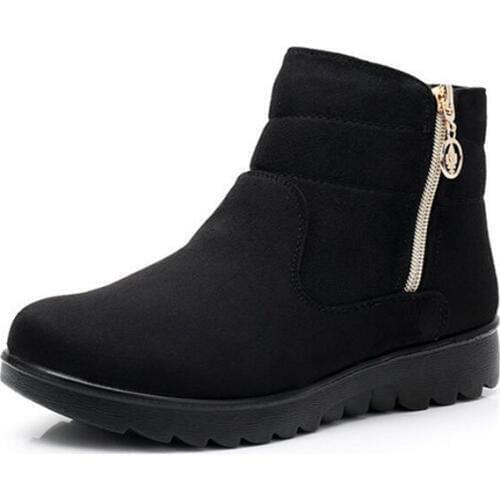 Warm Mother Cotton Boots Women Plus Velvet Thickening Casual Mother Cotton Shoes Women Soft Bottom Slip Wear Mother Shoes Boots