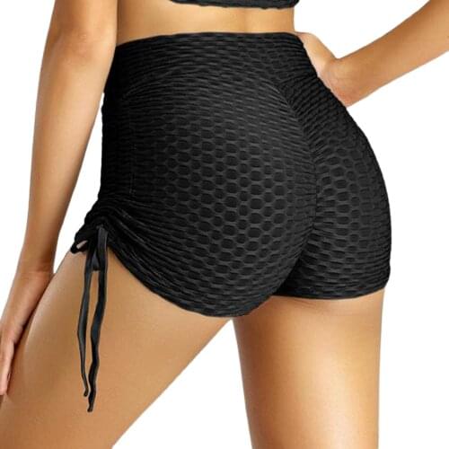 Women Yoga Shorts with Tight Fit Adjustable Drawstring High Waist Design Sexy Style Sports Clothing