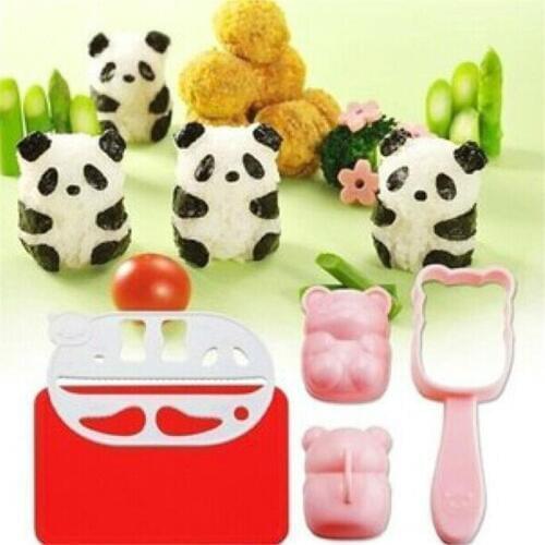 1 Set Cute 3D Panda Rice Ball Mould Kitchen DIY Sushi Maker Molds Sushi Rice Ball Mould Kit Tools For Kids Lunch Box Decoration
