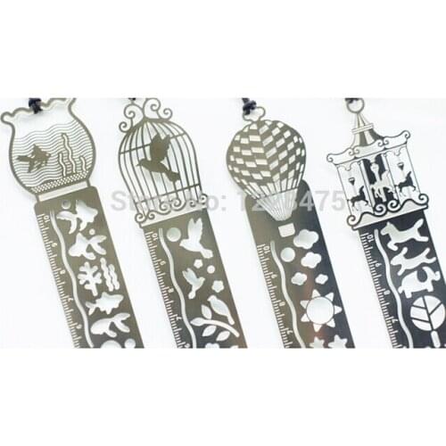 1pcs/lot NEW Retro Zakka Style Metal bookmark ruler drawing template