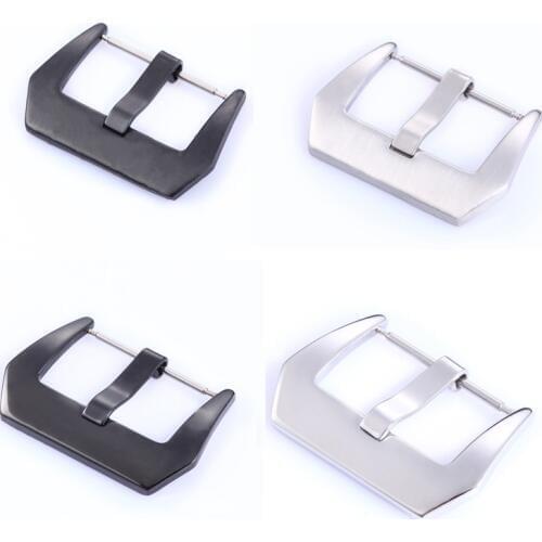 10pcs/lot watch buckle Stainless steel watch buckle silver and black color dull polish and smooth polish 20MM 22MM 24MM