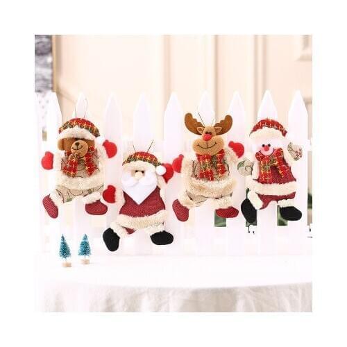 10pcsHappy New Year Christmas Ornaments DIY Xmas Gift Santa Claus Snowman Tree Pendant Doll Hang Decorations for Home Noel Natal