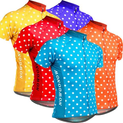 5 Color classic white polka dot cycling jersey man summer cycling clothing road mtb bike wear jersey maillot ciclismo