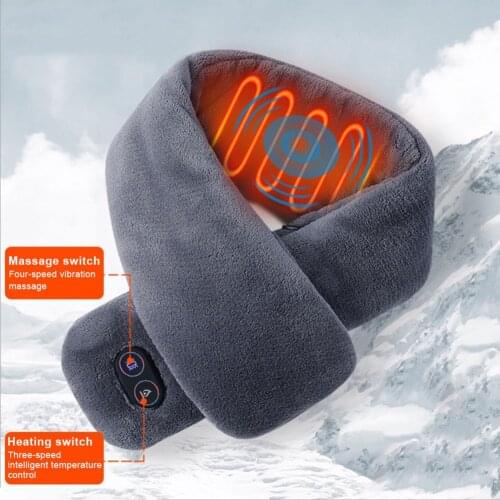 80cm USB Heated Scarf Waterproof Massage Heated Neck Wrap with Three-speed Intelligent Temperature Control Warming Scarf