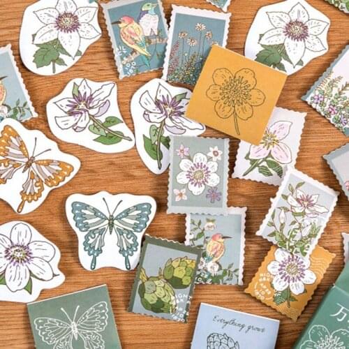 30box Retro All Things Growing Plant Butterfly Photo Album Handbook Diary Student School Supplies Decoration Boxed Sticker