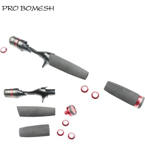 Pro Bomesh 1Set 61.7g Aluminum Hood Spray Painted Reel Seat Casting Split EVA Handle Kit DIY Fishing Rod Component Accessory