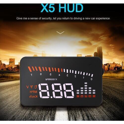 X5 Car HUD Head Up Display OBD II EOBD Overspeed Warning System Projector Windshield Car Universal Digital Projector