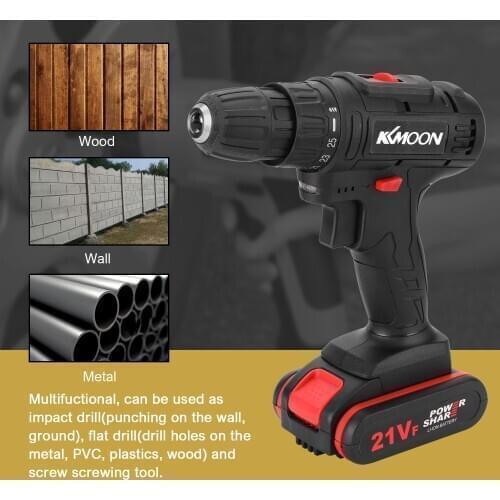 21VF Household Multifuctional Electric Drill Mini Screwdriver Rotation Ways Speeds Torques Adjustable