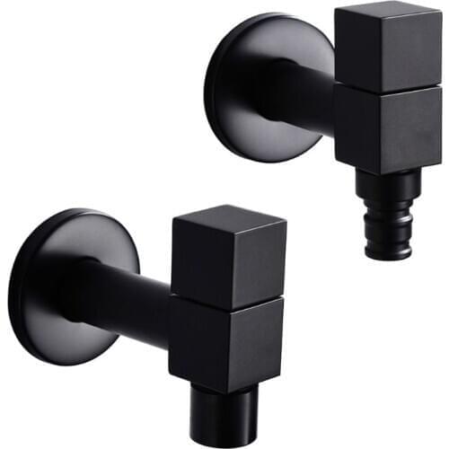 Black Copper Faucet Wall Mounted Washing Machine Mop Pool Tap for Bathroom