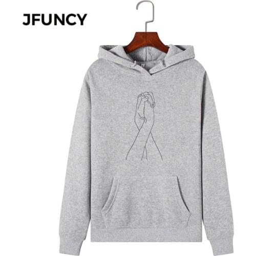 JFUNCY 2020 New Print Women Hoodie Long Sleeve Autumn Pullover Female Hooded Sweatshirt Woman Casual Hoodies Sportwear