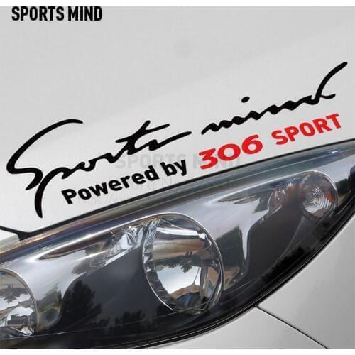 2 Pieces Sports Mind Car Styling On Car Lamp Eyebrow automobiles exterior accessories Car Sticker For Peugeot 306 accessories