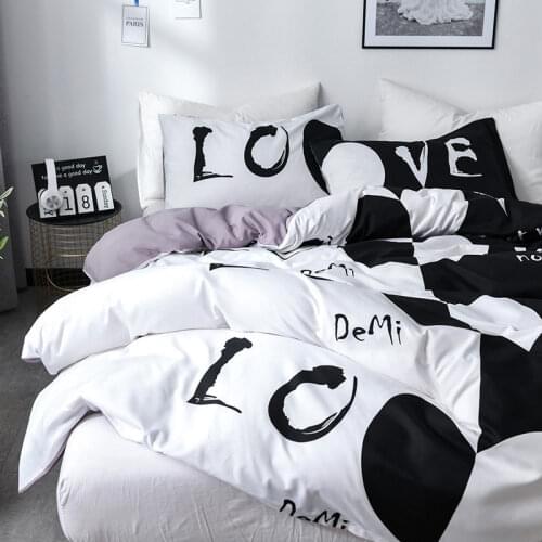 Bedding Duvet Cover Set with Love Heart High Quality Comforter Quilt and Pillow Case Queen King Size Bedclothes