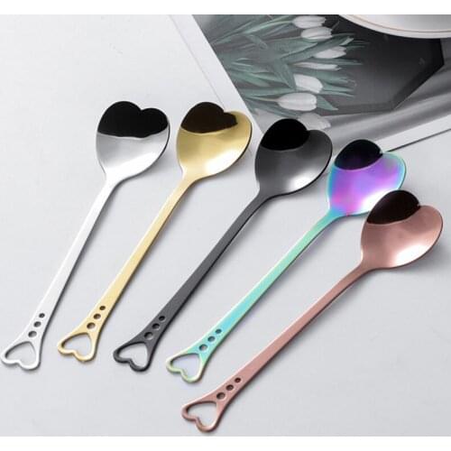 Love Coffee Spoon Stainless Steel Ice Cream Tea Coffee Dessert Cake Heart-shaped Spoon