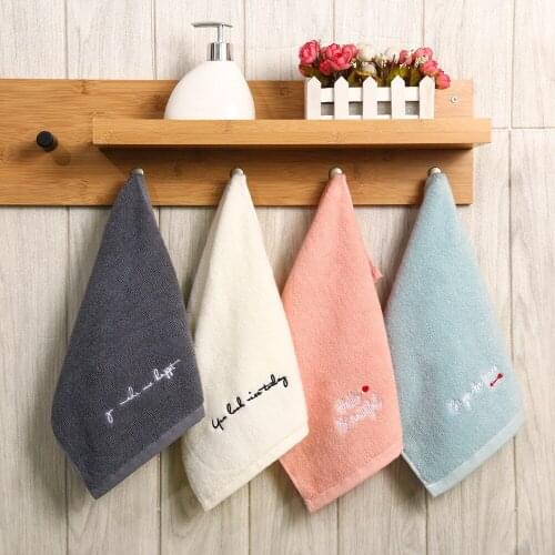 Buy 1 Get 1 Free Cotton Small Face Towel 25 * 50 Cm Love Embroidered Word 50g Cute Face Towel
