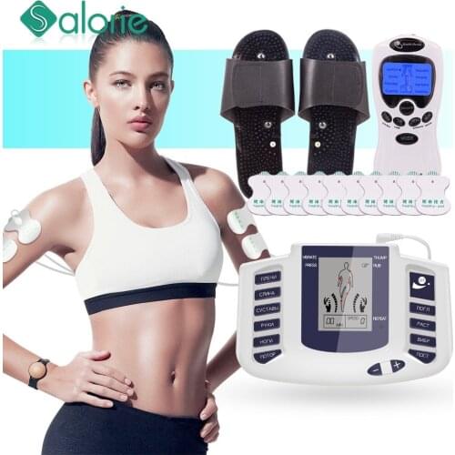 12 Button EMS Digital Tens Acupuncture Body Electrical Muscle Stimulator Therapy Massage Pulse Back Neck Slipper Massage Pads