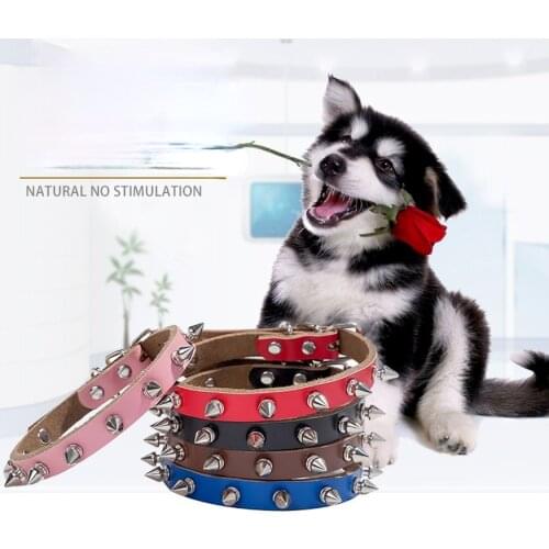 Cute Rivets Studded Dog Collar Puppy Cat Collars For Small Dogs Chihuahua Leash