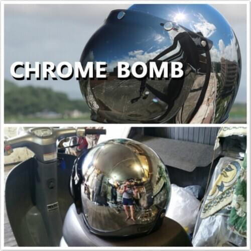 Mirror Silver Chrome Motorcycle Helmet Open Face Men Women Casco Vintage Scooter Jet Helmet Retro Helmets Pare Moto Cascos Para