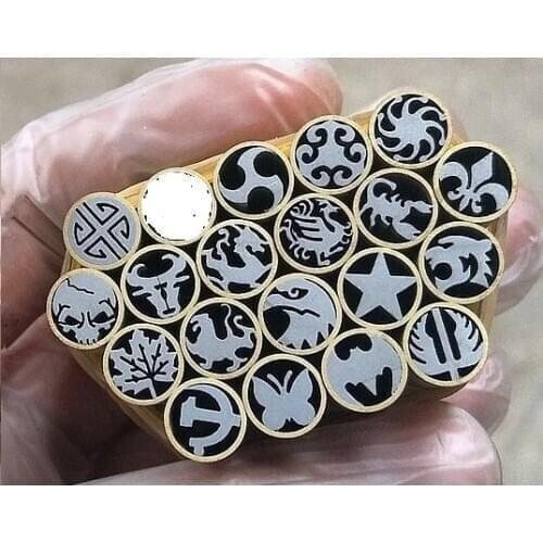 8x45mm Mosaic rivets screw diameter Skeleton Maple Leaf Dragon Butterfly ect stailess steel + brass Tube