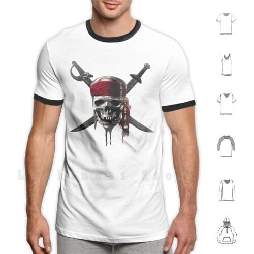 Pirate Of Caribbean T Shirt Men cotton Cotton S - 6xl Pirate Of Caribbean Pirate Skull Sparrow Jolly Roger