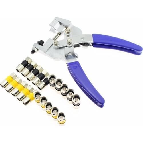 PROFESSIONAL COMPRESSION tool set kits for 75-5 75-7 F type RG6 RG11 coaxial cable crimping pliers with 20pcs connectors