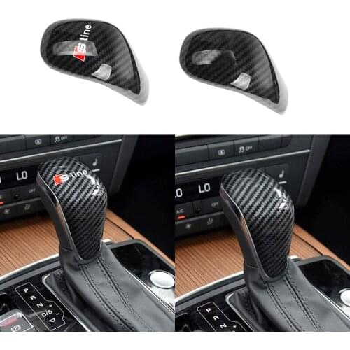 Gear Shift Knob Cover Cap Trims For 2016 2017 2018 Audi A6 (C7) A7 Carbon Fiber