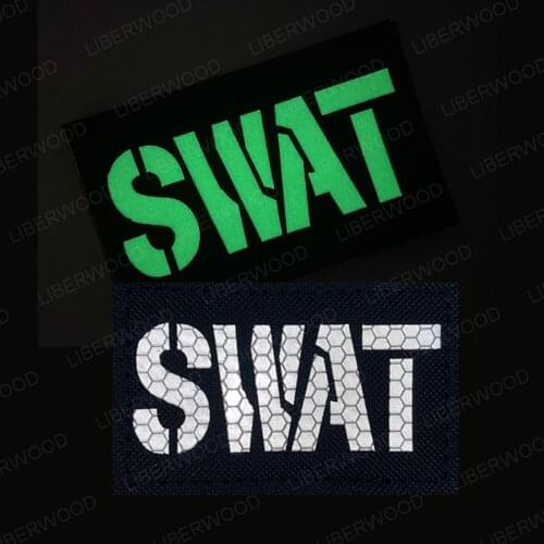 Custom Patch Police SWAT Glow in the dark IR Badge Army Tactical Military Reflective Applique