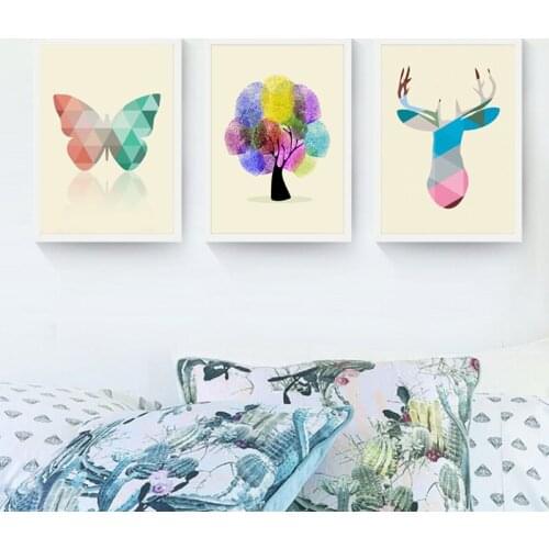 Canvas Art Scandinavian Animal And Plant Wall Art Modular Home Decoration Poster And Print Fresh Living Room Canvas Painting