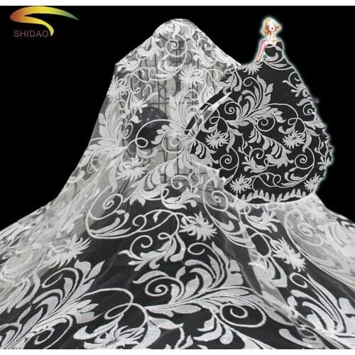 Niegrian shredded milk popular design white lace embroidery materials