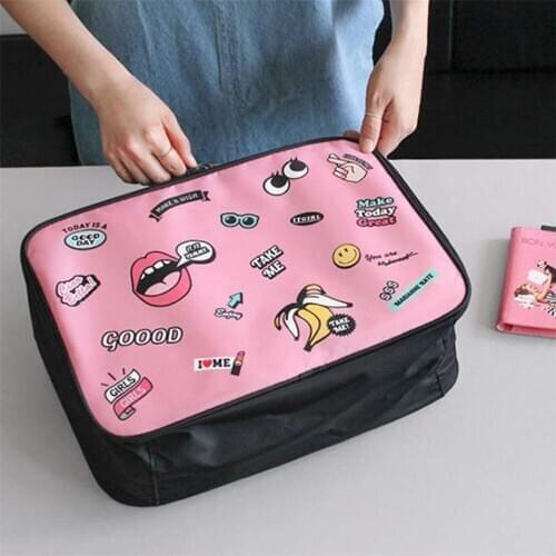 New Fashion Hot Professional Print Zipper Bag Case Storage Handle Organizer High Capacity Travel Bag
