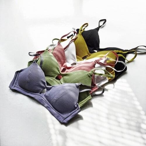 New Womens Cotton Bra Fashion Push Up Comfort Brassiere Sexy Solid Color Underwear Female Non Steel Ring Thread Lingerie