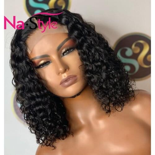 Lace Front Wig Curly Human Hair Wig Bob Wig wigs For Women Human Hair Bob Wig Lace Front Human Hair Wigs Closure Wig 150% Remy