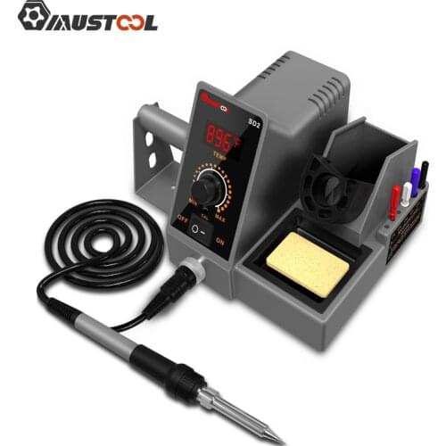 MUSTOOL SD1 SD2 LCD 60W Soldering Station Professional PID Soldering Iron Station Tool Kit Adjustable Temp 200-480°C withHolder