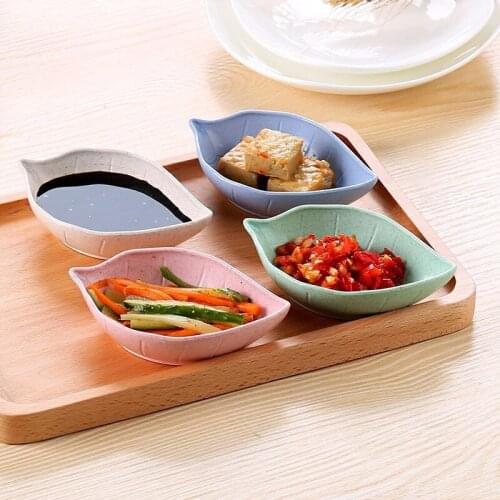 Wheat Straw Leaf Sauce Dish Multifunctional Creative Sauce Dipping Dish Appetizer Plate Small Seasoning Plate Tableware