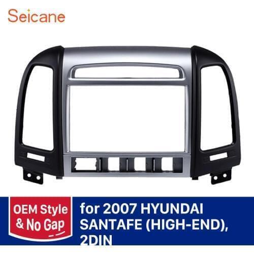 Seicane 2 Din Car Radio Fascia Frame For 2007 HYUNDAI SANTAFE HIGH-END DVD Stereo Panel Audio Cover Plate Dash Trim Kit