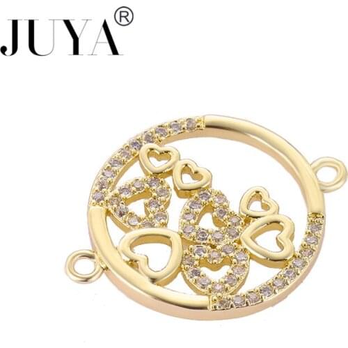 Hand made diy jewelry accessories for women hollow circle hearts round connector charms for jewelry making diy jewellery gift