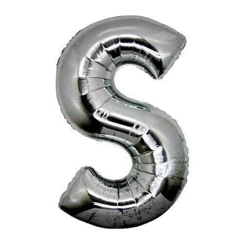 S Letter Foil Balloon Silver Color 40 Inches 435463221