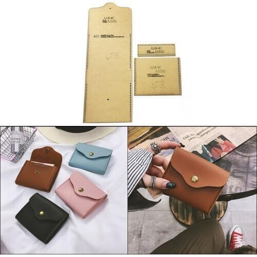 Diy handmade leather coin purse acrylic template cowhide card mold DIY leather craft key case making sewing pattern