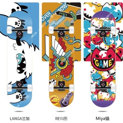 Anime Sk8 The Infinity Reki Langa Miya Cosplay Skateboard Stickers are self-adhesive by hand