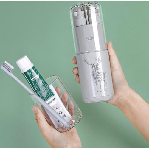 5 in 1 Wash Storage Box Portable Travel Toothbrush Cup Outdoor Camping Hiking Bathroom Tumblers Wash Cup Toothbrush Holder Set