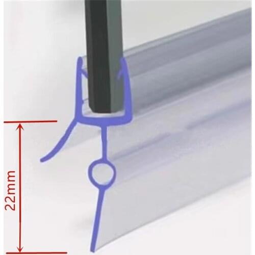 1M Shower Seal Strip for 5 to 6mm Glass PVC Bath Screen Seal Filling Up to 22mm Gap Window Door Weatherstrip #40