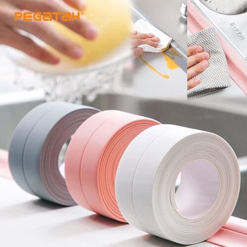 Sealing Strip Bathroom Shower Sink Bath Caulk Tape White PVC Self Adhesive Waterproof Wall Tape New for Bathroom Kitchen
