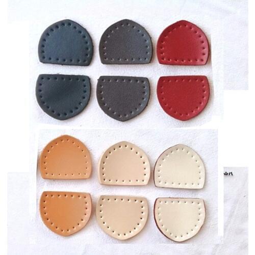 5pairs 3.8*3.3cm Luggage Leather Accessories Leather Zipper Puller Tail DIY Manual Sewing Zipper Decoration Clip