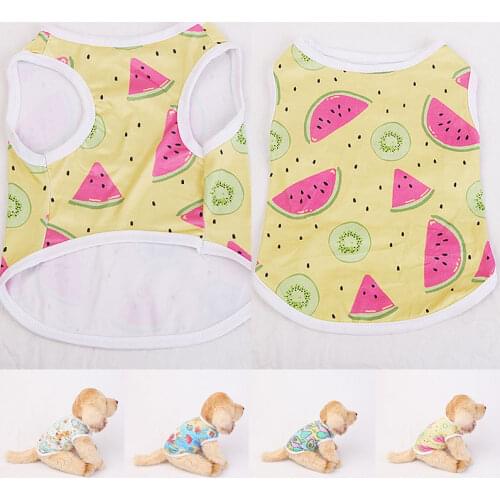 New Dog Vest Animal Print Dog Cat Vest T-shirt Soft Dog Clothes Fruits Printed Pet Clothes Pets Supplies Small Dogs Clothing