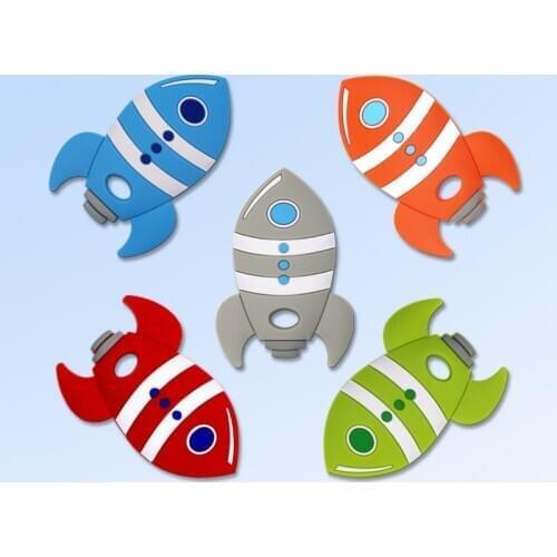 Kovict 5/10pcs rocket Silicone Baby Teether rodent Baby Teething Toys Chewable Animal Shape Baby Products Nursing Gift