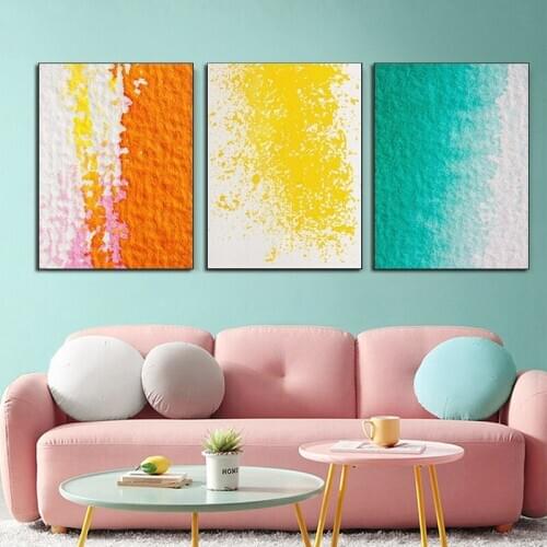 Abstract Green Orange And Yellow Pattern Canvas Painting Modern Posters And Prints Wall Art Pictures For Living Room Home Decor