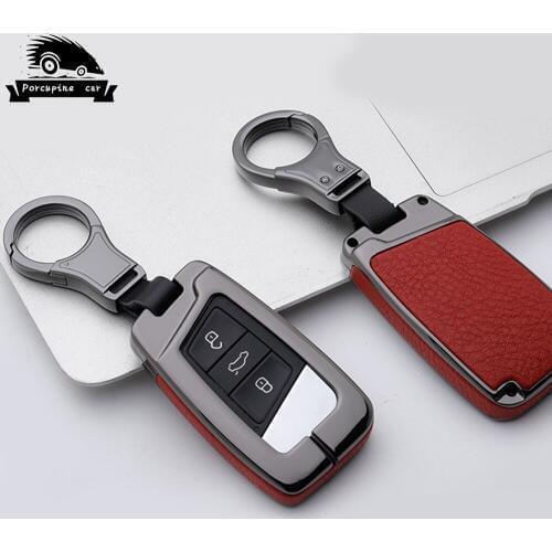 Zinc alloy leather Car Key Remote Cover Case For Volkswagen VW Tiguan MK2 Magotan Passat B8 CC 2017 2018 For Skoda Superb A7